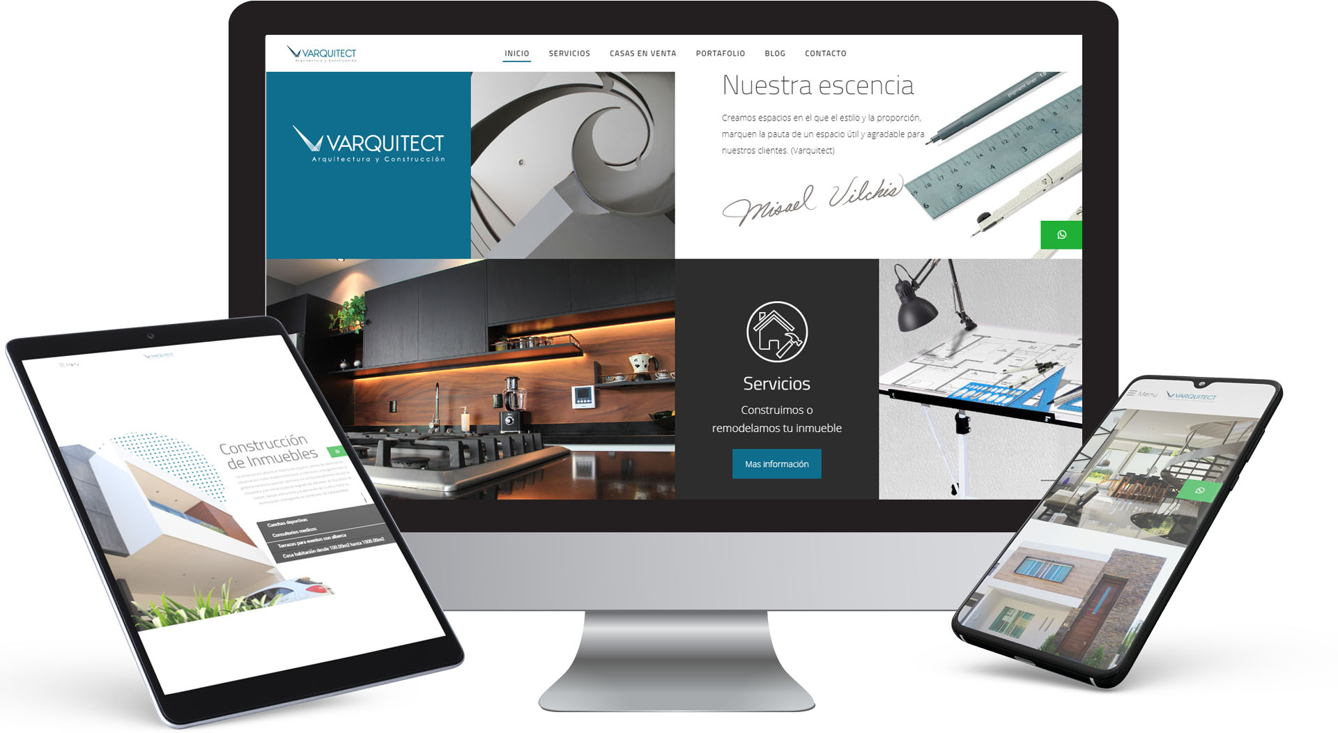 Vistas del sitio web de Varquitect