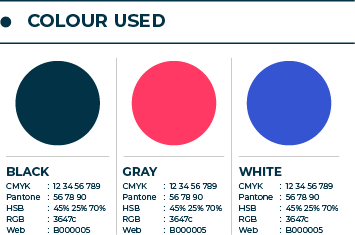 Gráfico ilustrativo de un manual de marca donde se muestra la paleta de colores